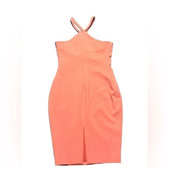 NWT LIKELY X REVOLVE Charles apricot Crossover-Neck Sleeveless Cocktail Dress - Picture 5 of 9